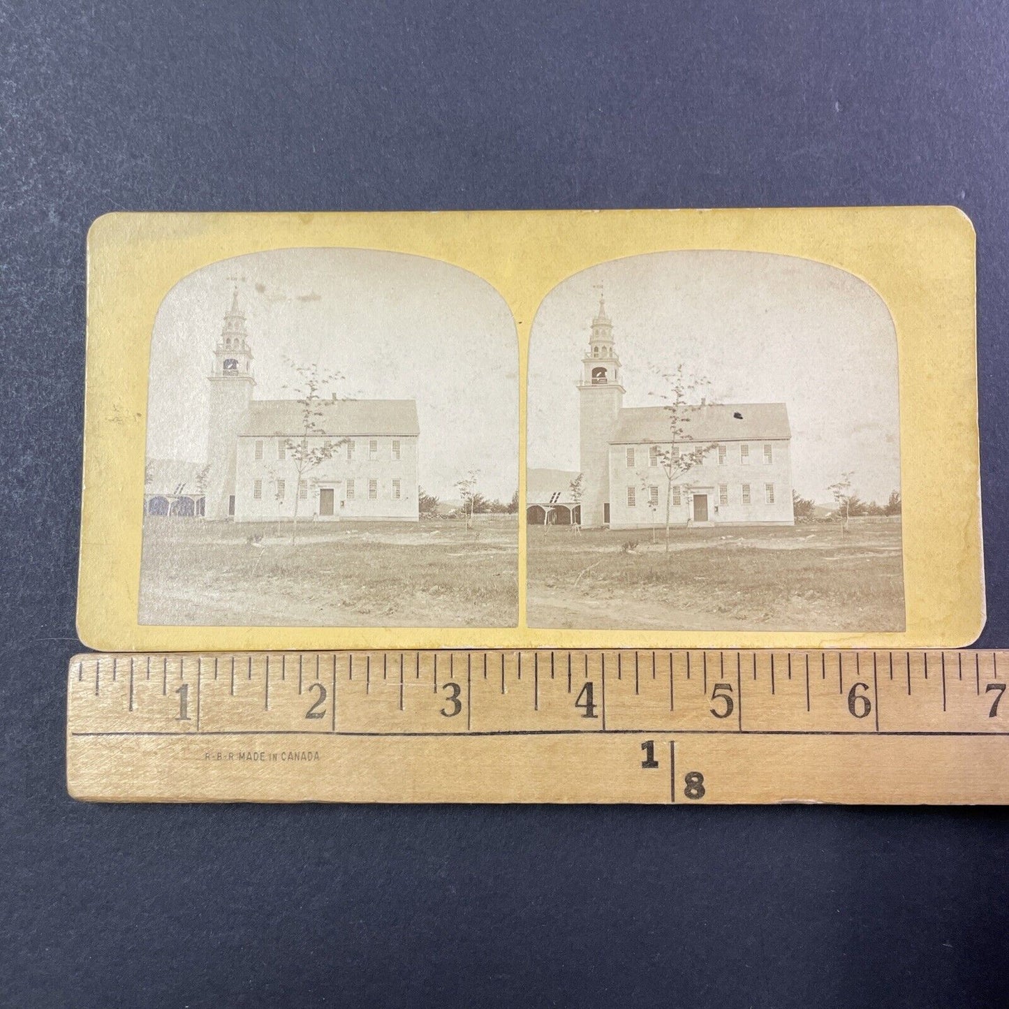 Meetinghouse Jaffrey Center NH Stereoview George Scripture Antique 1860s X907