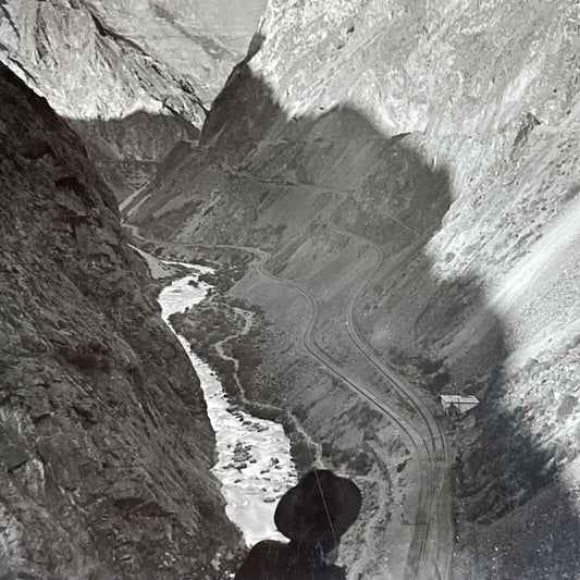 Antique 1910s Gorge Railroad Andes Mountains Peru Stereoview Photo Card P3725