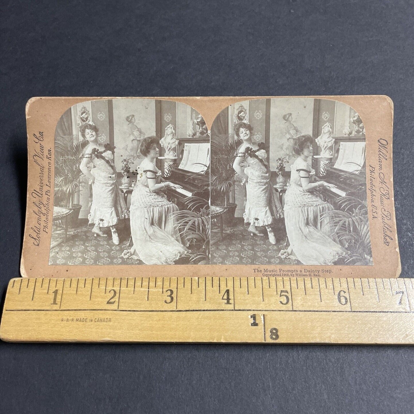 Antique 1903 Burlesque Women Dance And Sing Stereoview Photo Card P4654