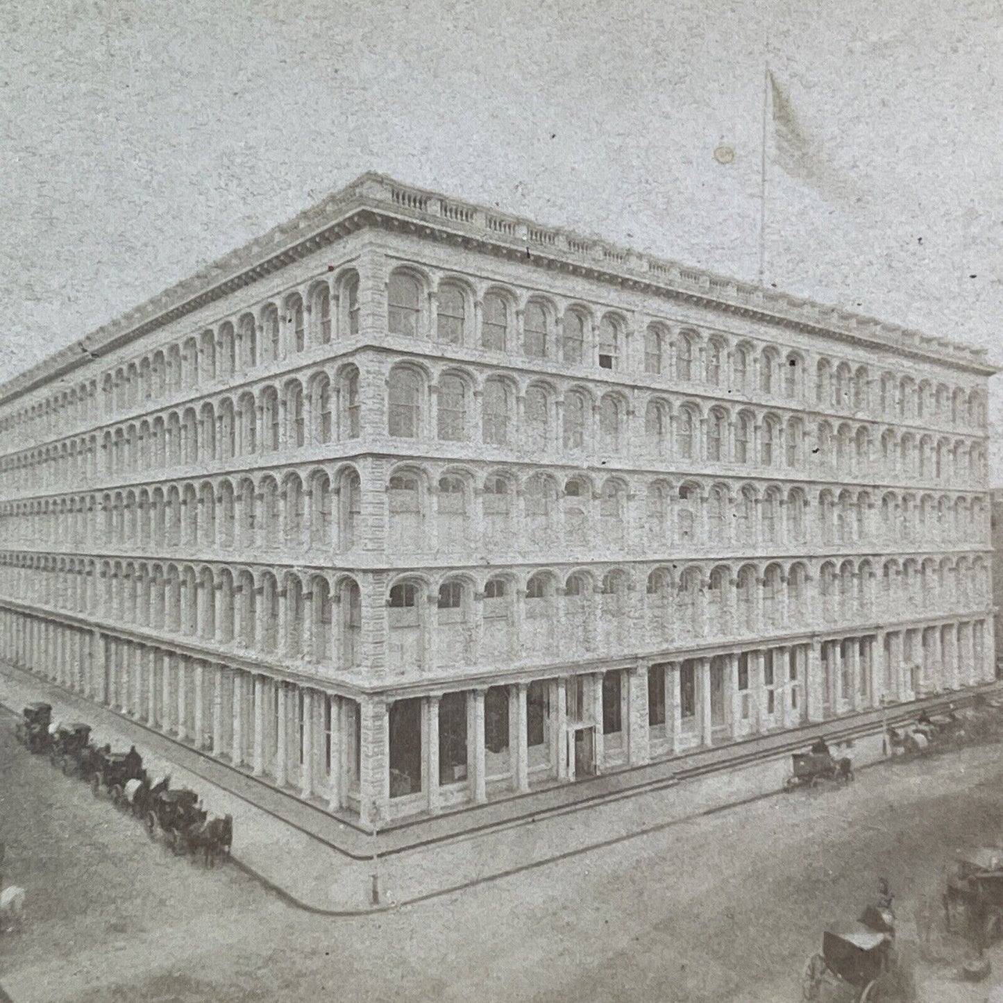 280 Broadway AT Stewarts Dry Goods Stereoview Lower Manhattan Antique c1869