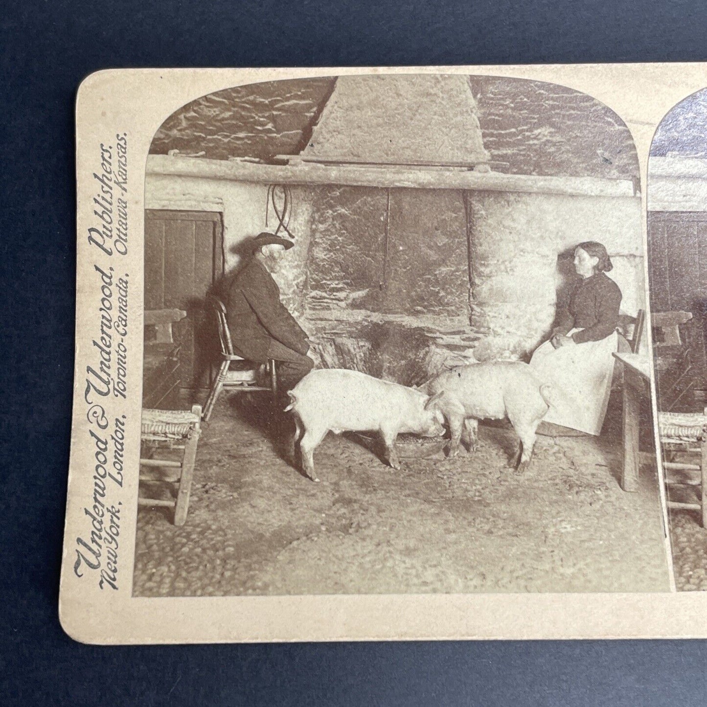 Antique 1901 County Kerry Ireland Farmers Stereoview Photo Card PC766