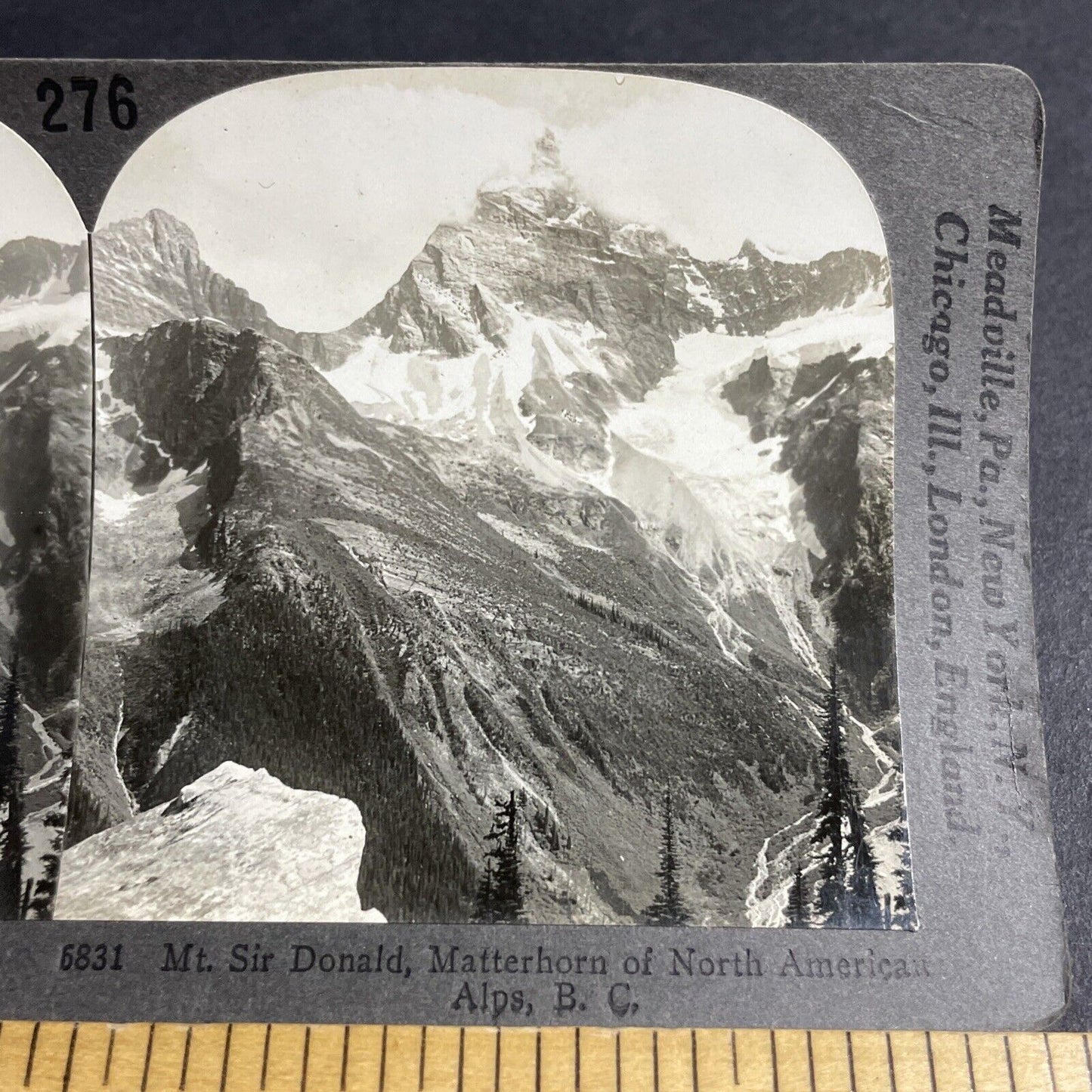 Antique 1910s Mount Sir Donald British Columbia Stereoview Photo Card P3649