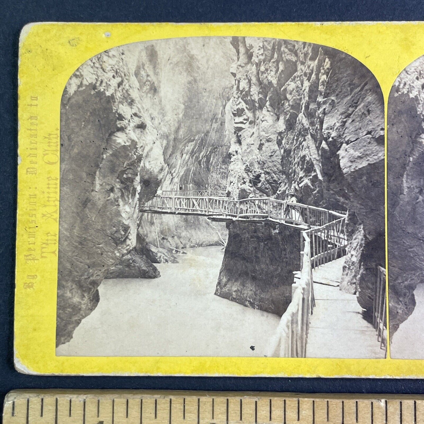 Gorges Du Trient Stereoview Vernayaz Switzerland Antique c1870 X3619