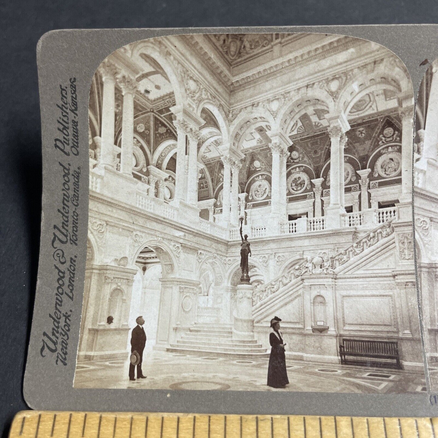 Antique 1904 Congressional Library Washington DC Stereoview Photo Card P4852