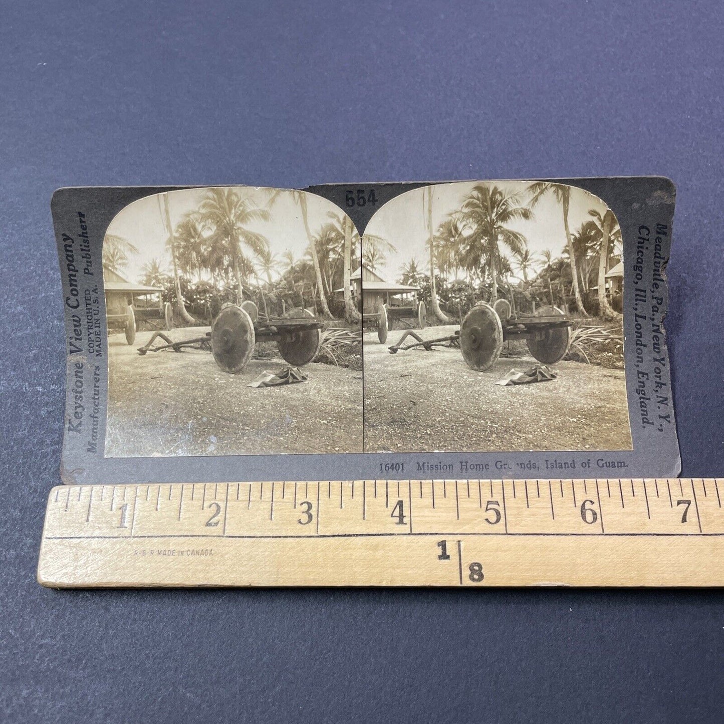 Antique 1910s US Military Base Guam Island Stereoview Photo Card V3325