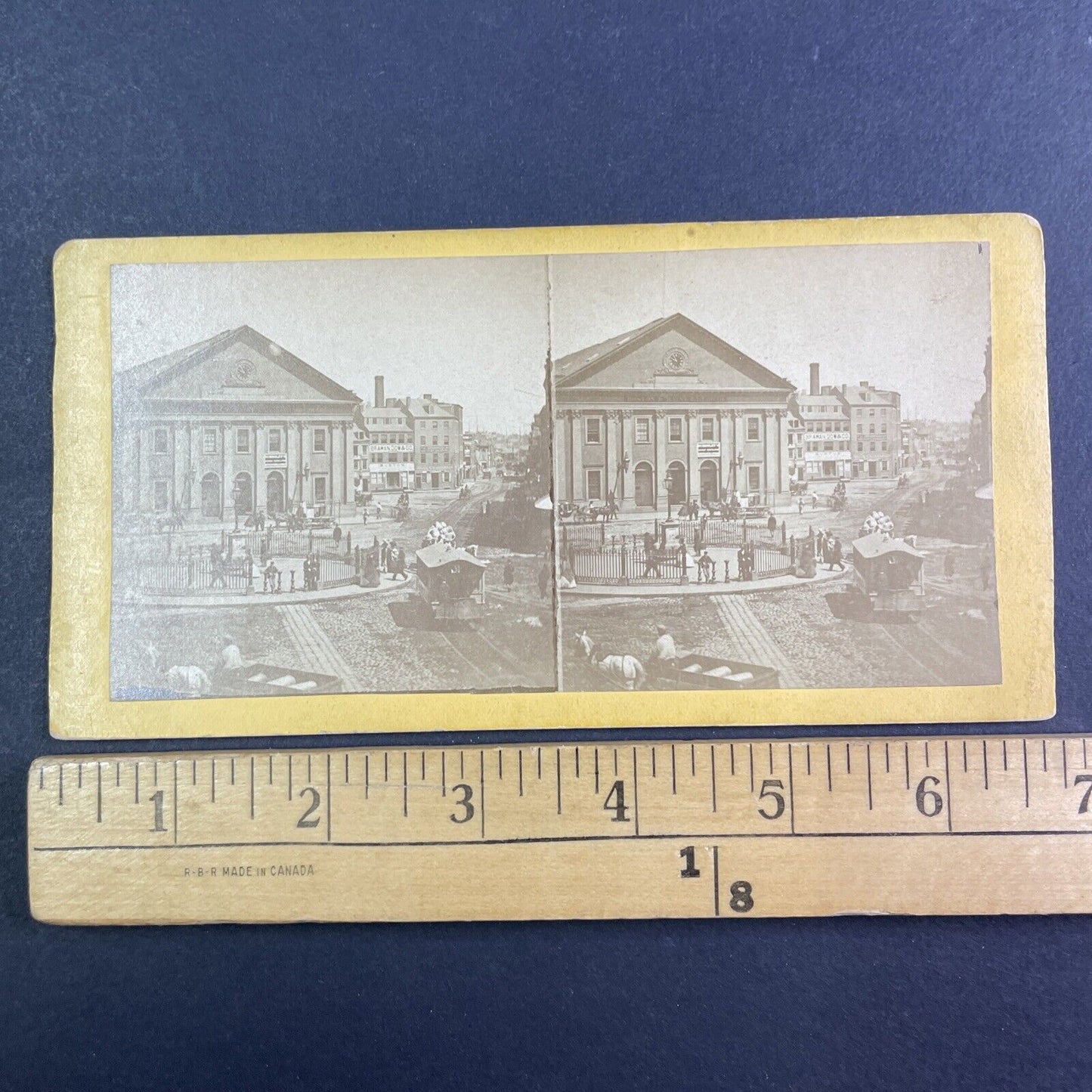 Haymarket Town Square Boston Massachusetts Stereoview Antique c1863 X1926