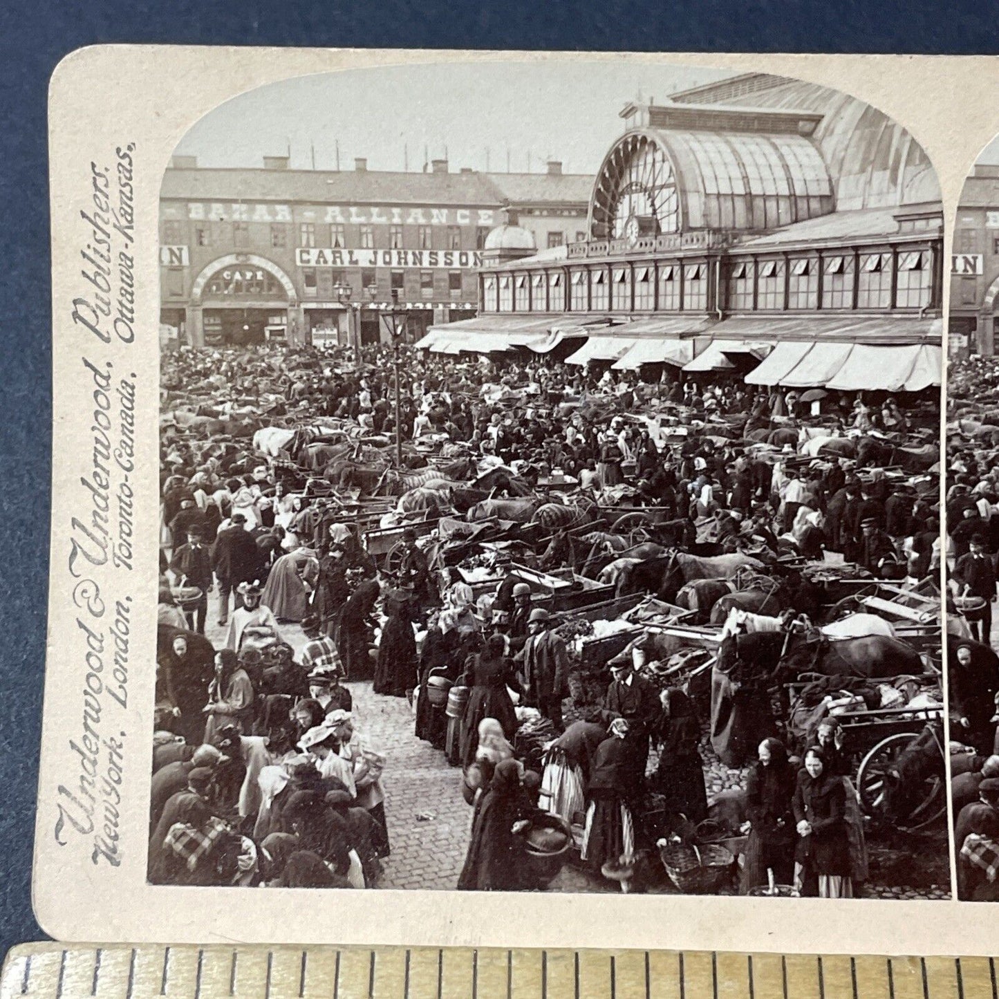 Antique 1880s Farmers In Gothenubrg Sweden Stereoview Photo Card V1809