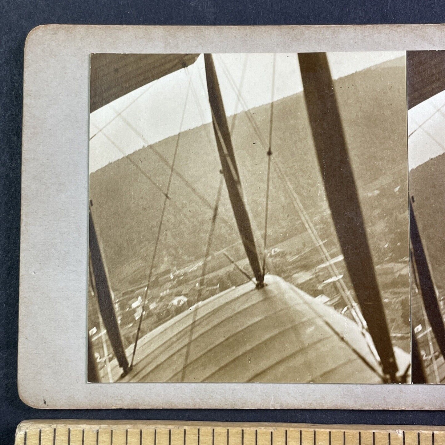 Pilot Lieutenant Raymond Parer Aerial Stereoscopic Survey Stereoview c1919 Y098