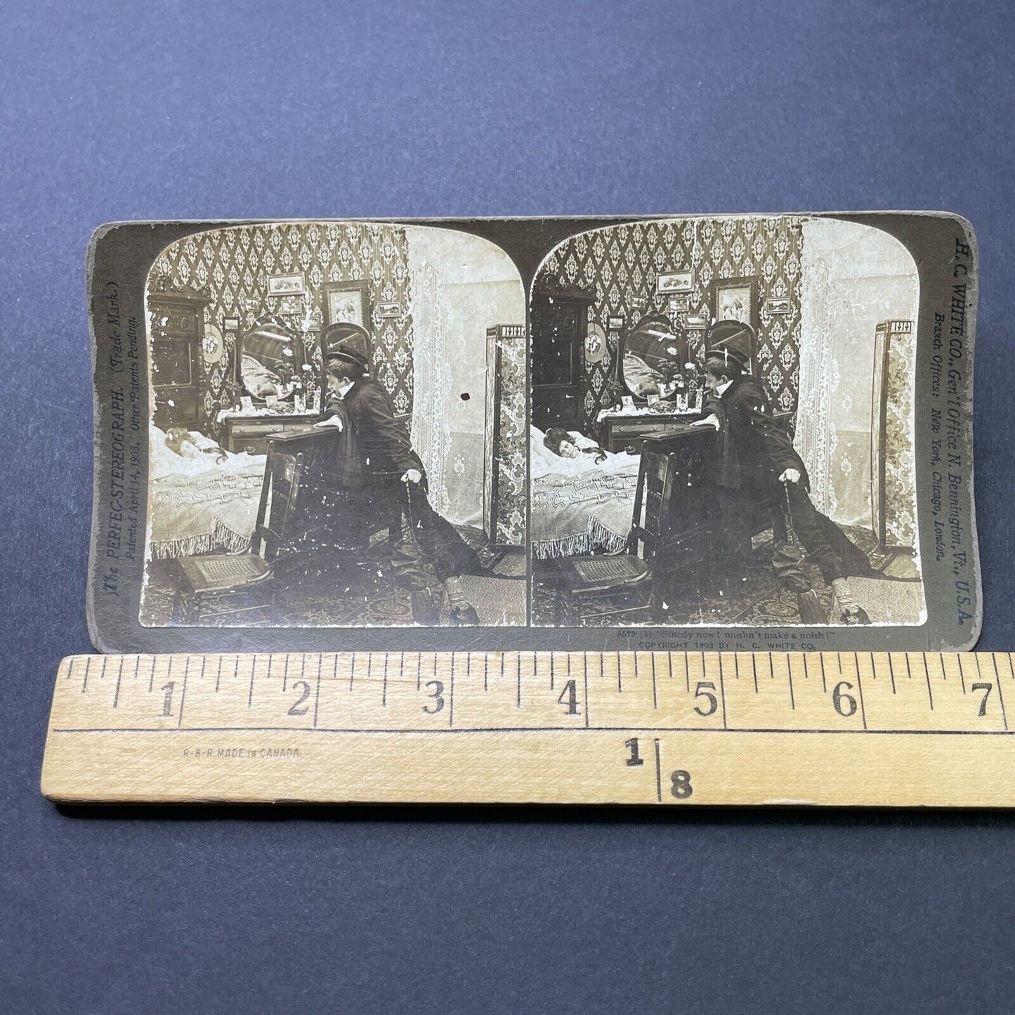 Antique 1903 Drunk Man Returns Home To Wife Stereoview Photo Card P2713