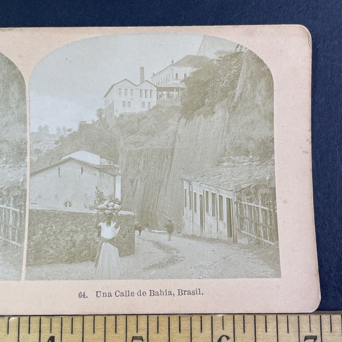 Salvador Bahia Brazil City Fortifications Stereoview Antique c1890 X3159