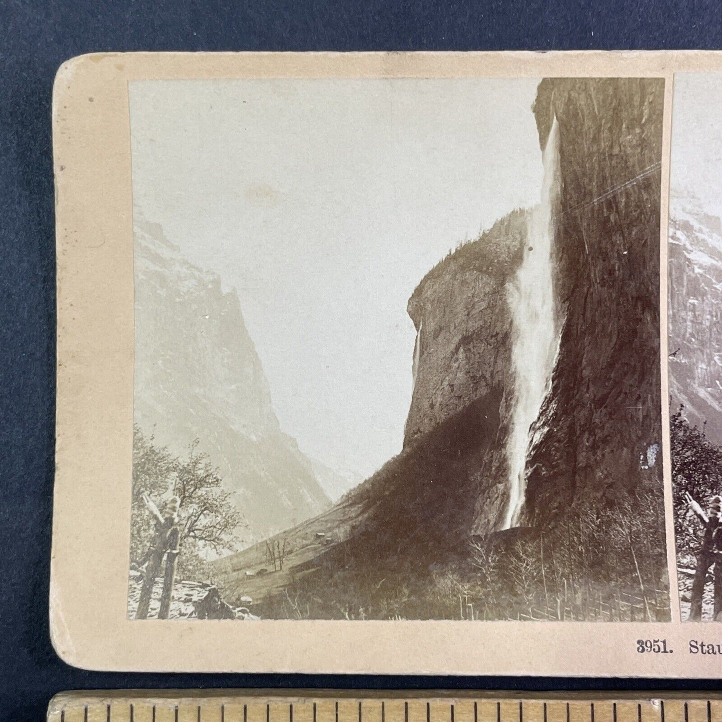 Staubbach Waterfall Lauterbrunnen Switzerland Stereoview Antique c1885 X4097