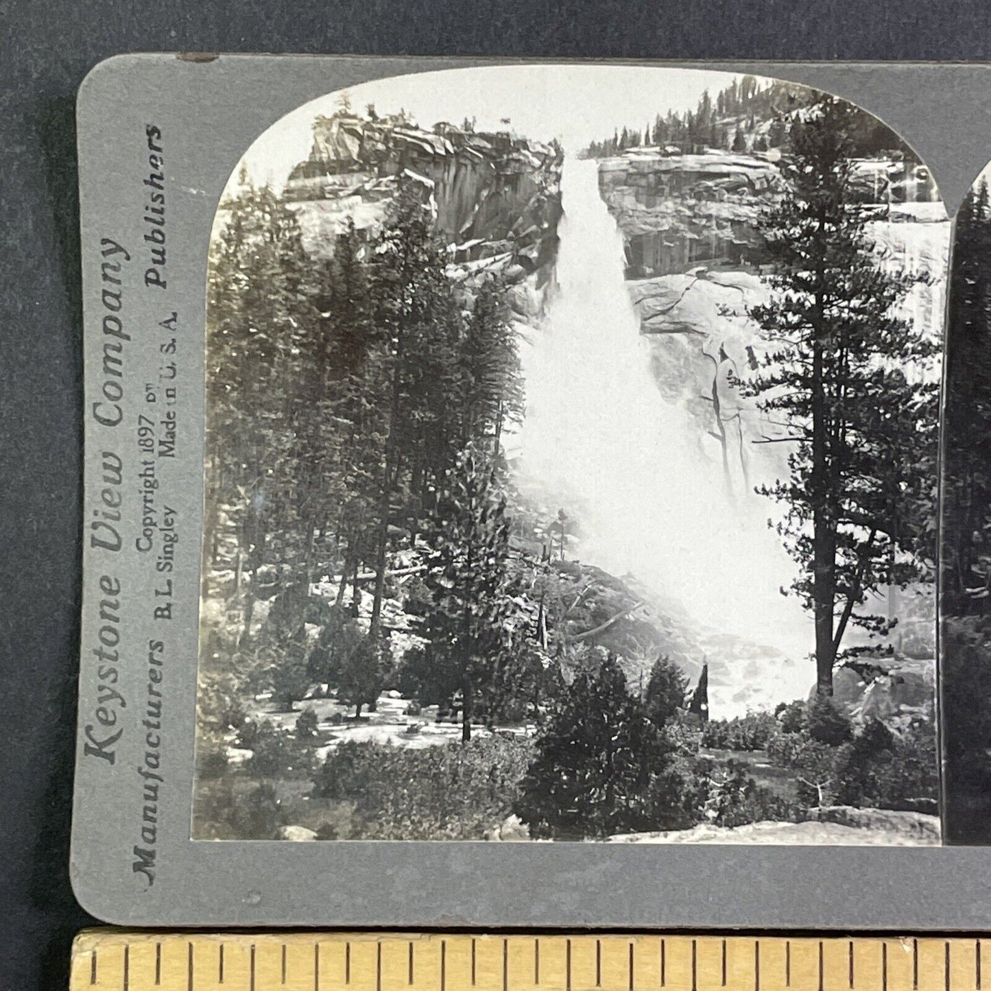 Nevada Falls Yosemite California Stereoview Antique c1906 Y1127