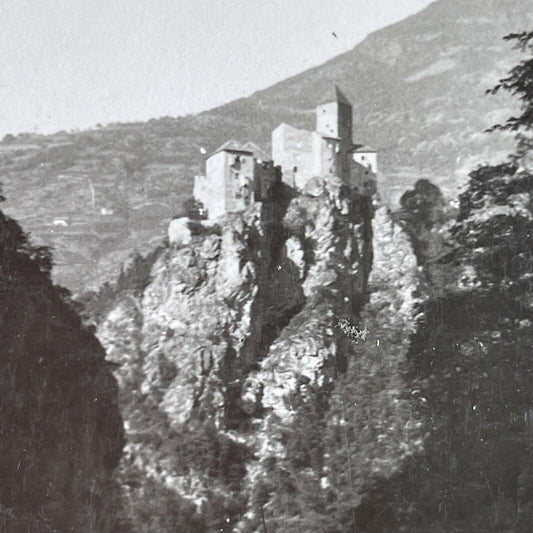 Antique 1925 Tirol Castle South Tyrol Italy OOAK Stereoview Photo Card P3246