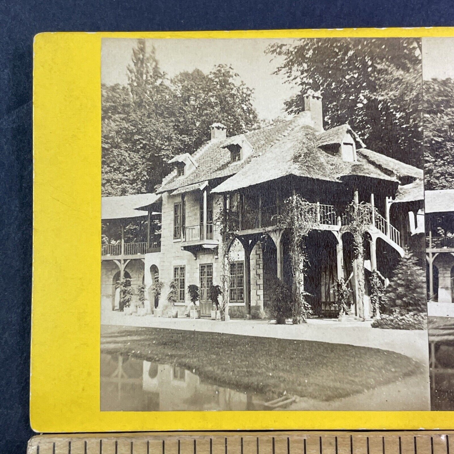 The Miller's House Miller Cottage Stereoview Versailles Antique c1867 X1579