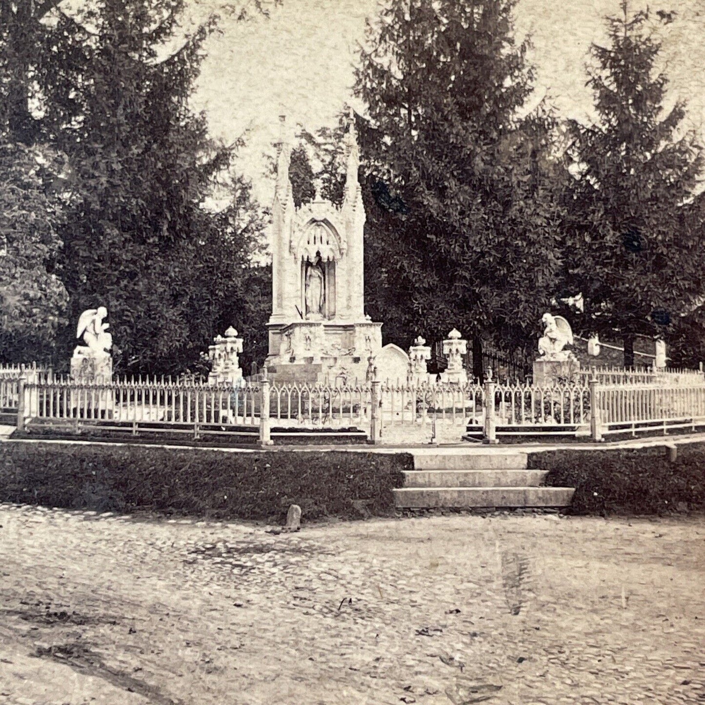 Charlotte Canda Grave Stereoview Green-Wood Cemetery Brooklyn Antique 1872 X2440