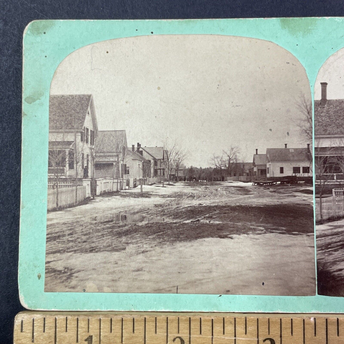 Newton New Hampshire Stereoview Main Street View Photo Card Antique c1869 X891