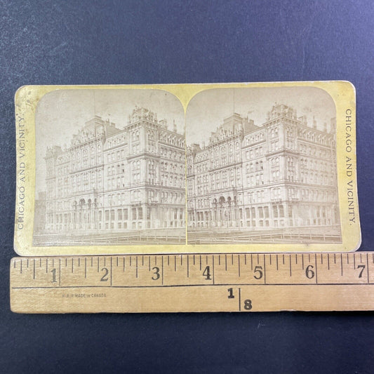 Grand Pacific Hotel Stereoview Clark Street Chicago Antique c1871 X2416