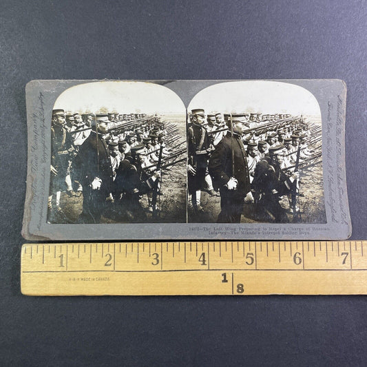 Japanese Infantry Soldiers Stereoview Russo-Sino War Antique c1904 Y2571