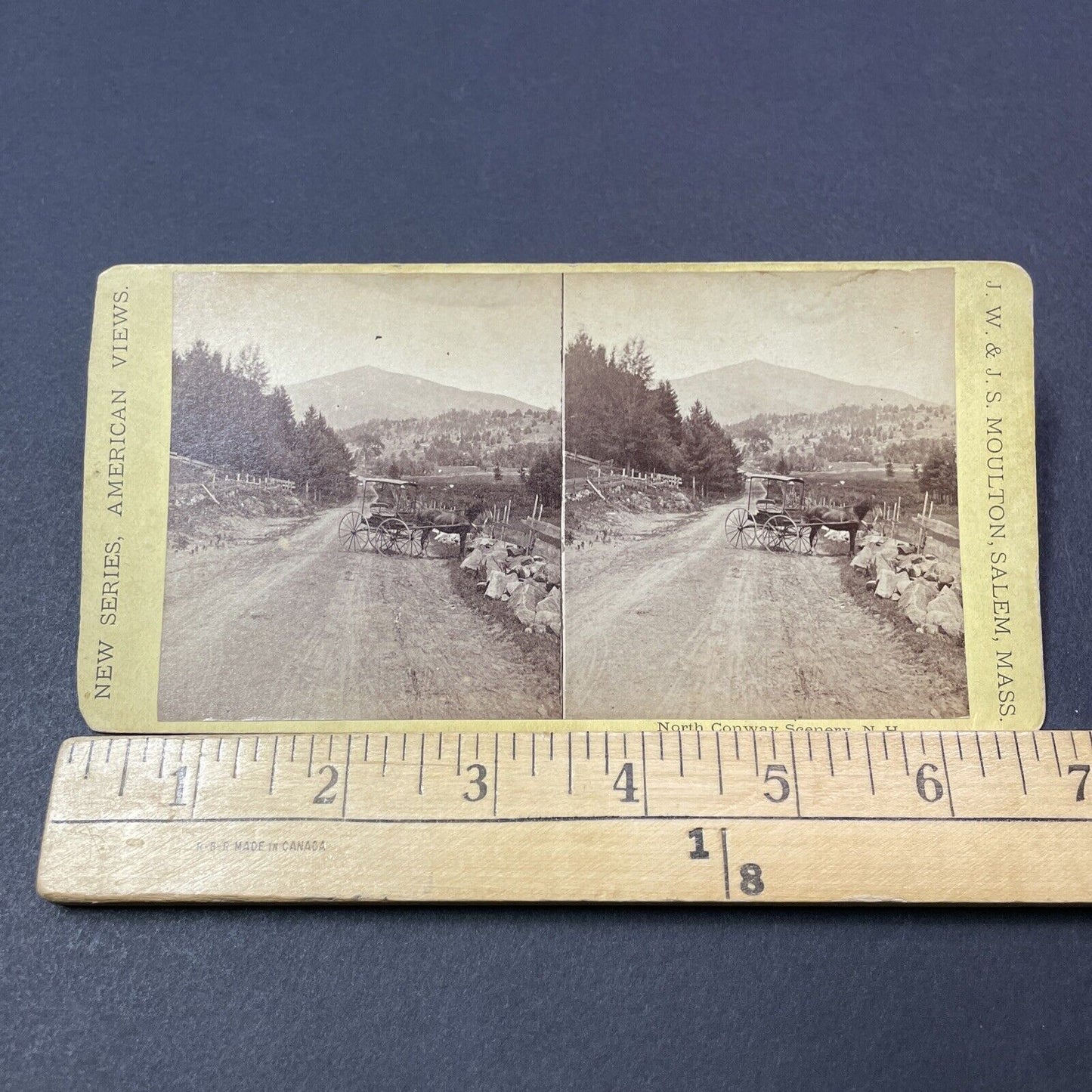 Antique 1860s Mount Kearsarge Wilmot NH Stereoview Photo Card V2122