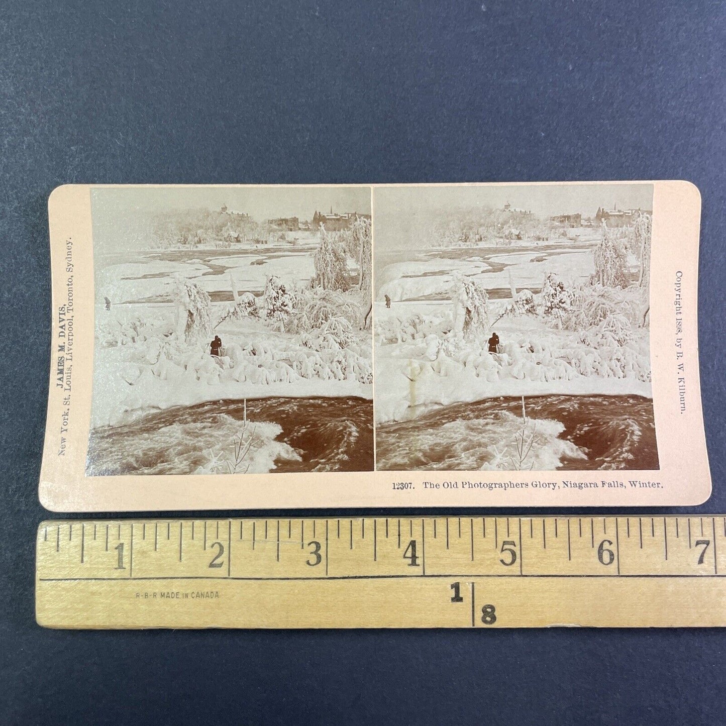 Photographer Taking Photographs Stereoview Niagara Falls Antique c1898 Y2144