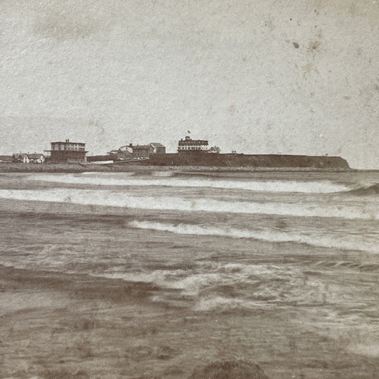 Antique 1870s Hampton Beach New Hampshire Stereoview Photo Card V2153