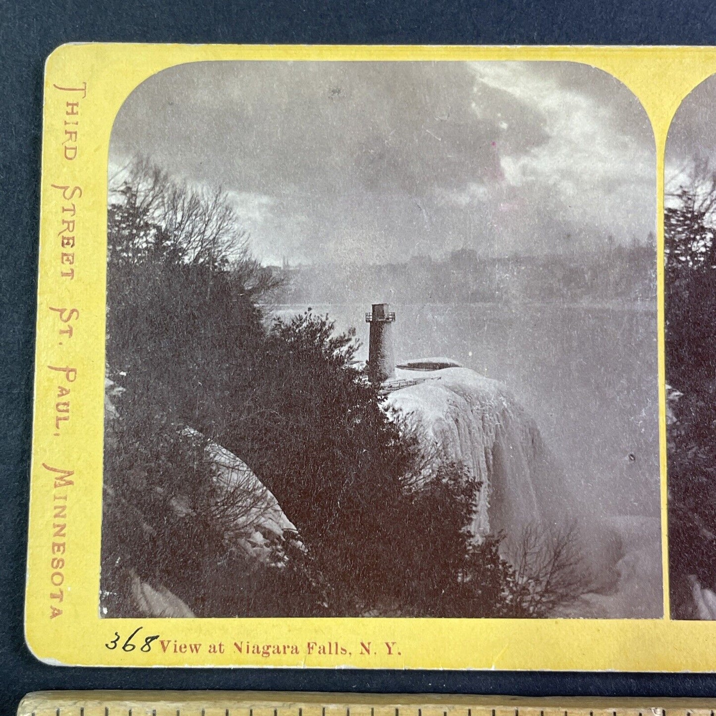 Terrapin Tower Niagara Falls Stereoview Charles Zimmerman Antique c1870s Y2476