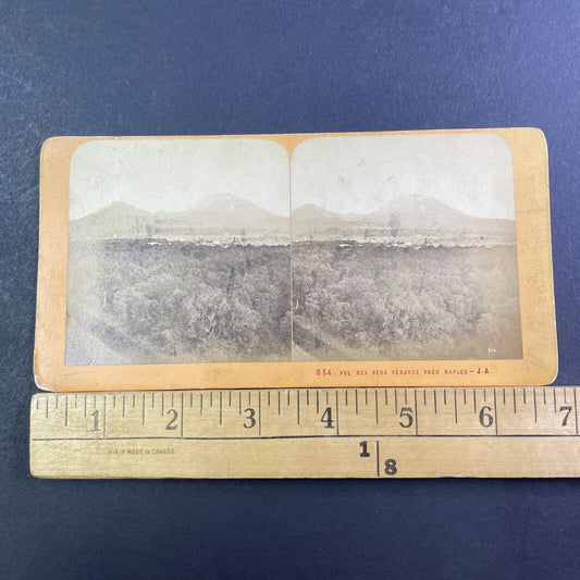 Mount Vesuvius Volcano View From Naples Stereoview Antique c1880 X1595