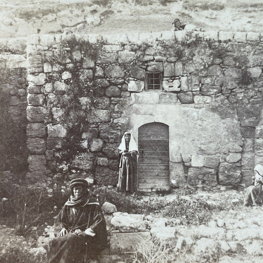 Antique 1880s Palestinian Family Bethany Israel Stereoview Photo Card P3851