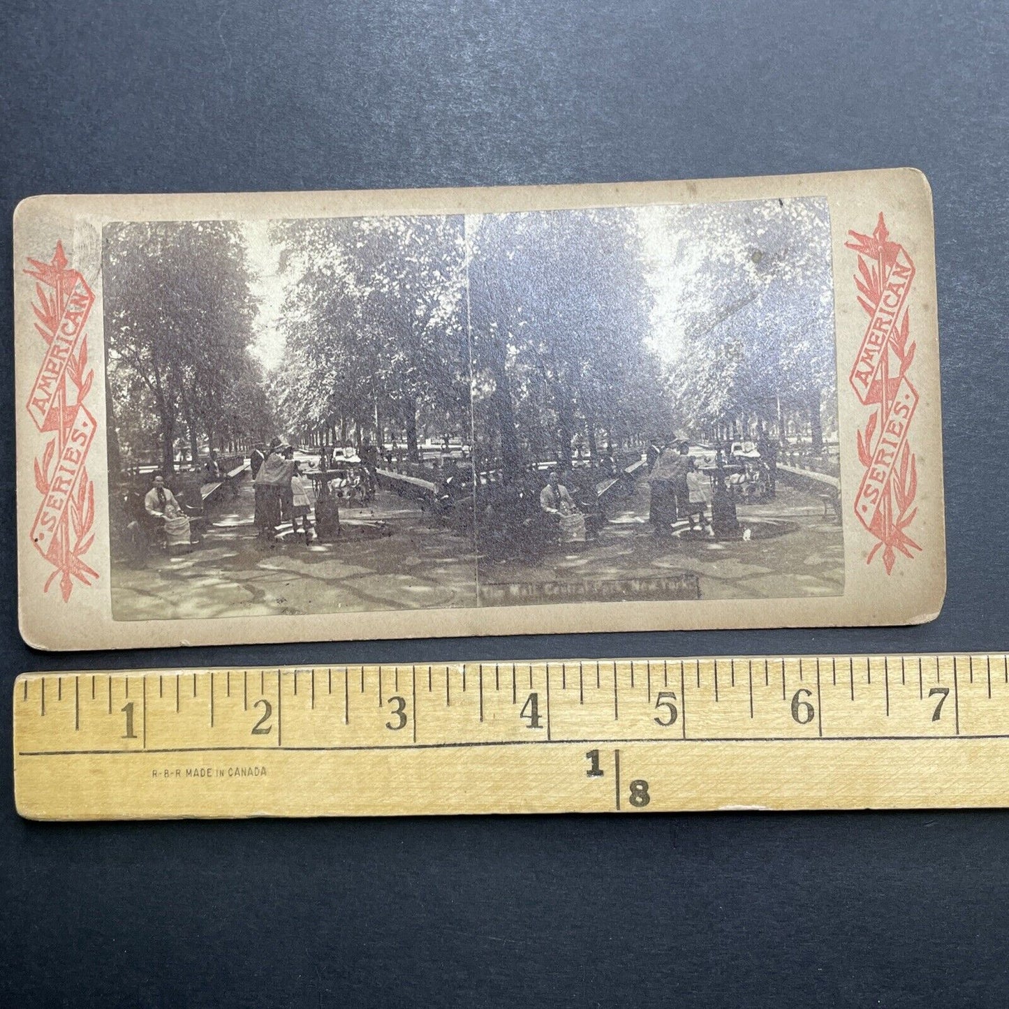 Antique 1860s Central Park Mall Manhattan New York Stereoview Photo Card P1170