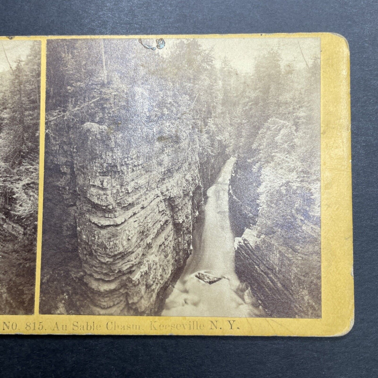 Antique 1870s Ausable Chasm Keeseville New York Stereoview Photo Card P1178