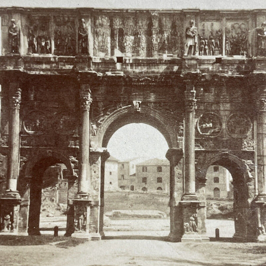 Antique 1880s Arch Of Constantine Rome Italy Stereoview Photo Card P4509