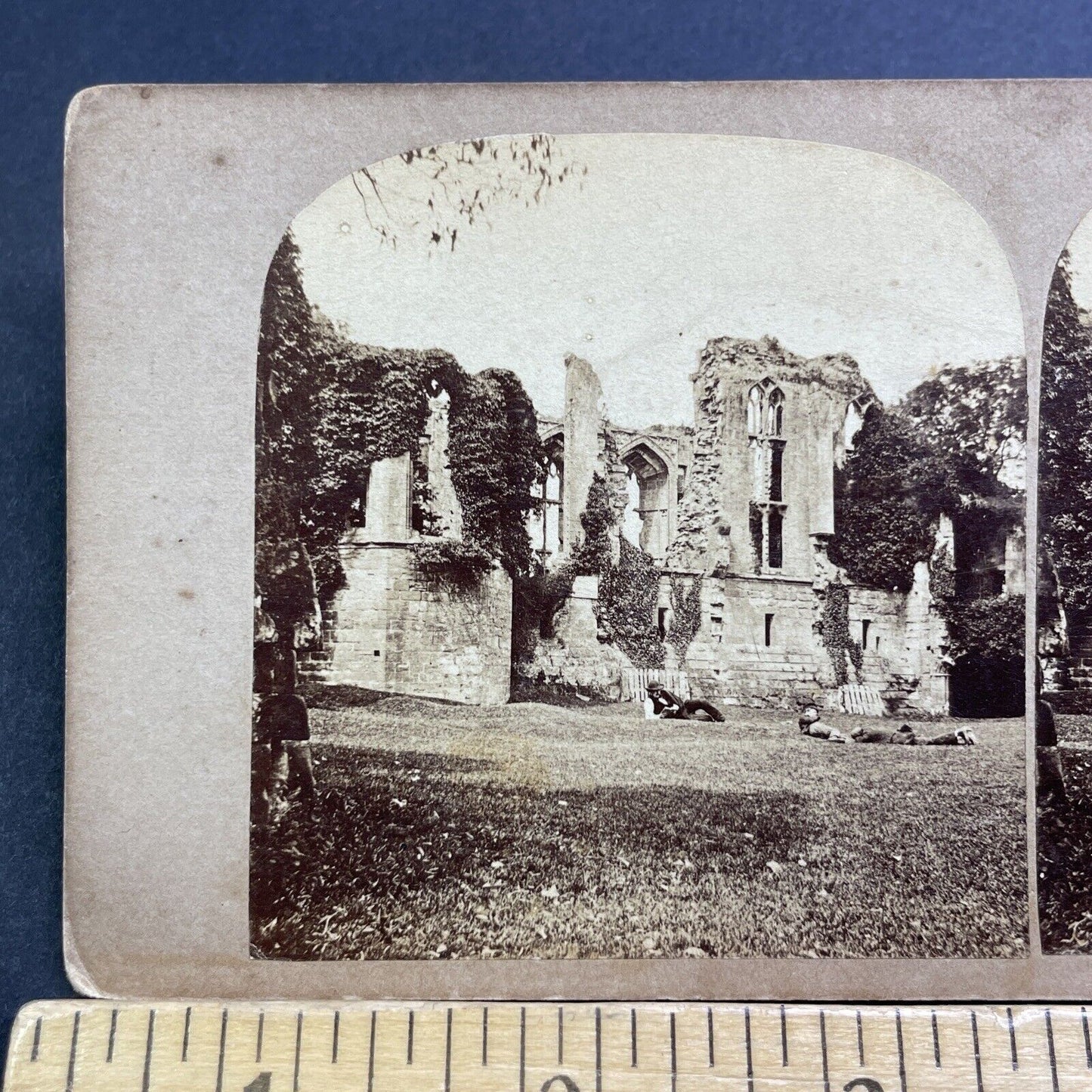 Antique 1870s Kenilworth Castle Warwickshire England Stereoview Photo Card V478