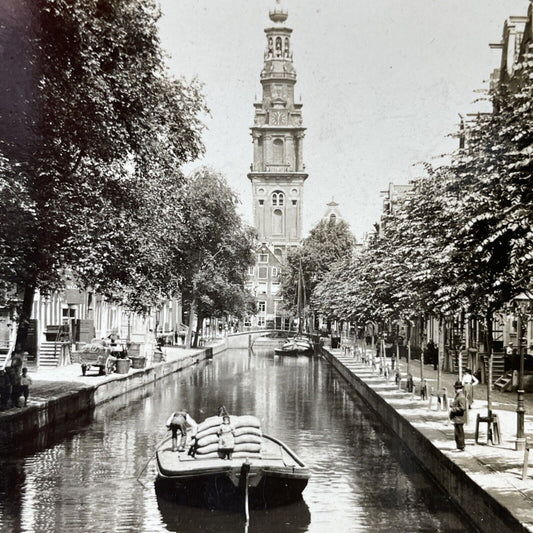 Antique 1910s Zuiderkerk Amsterdam Netherlands Stereoview Photo Card P2794