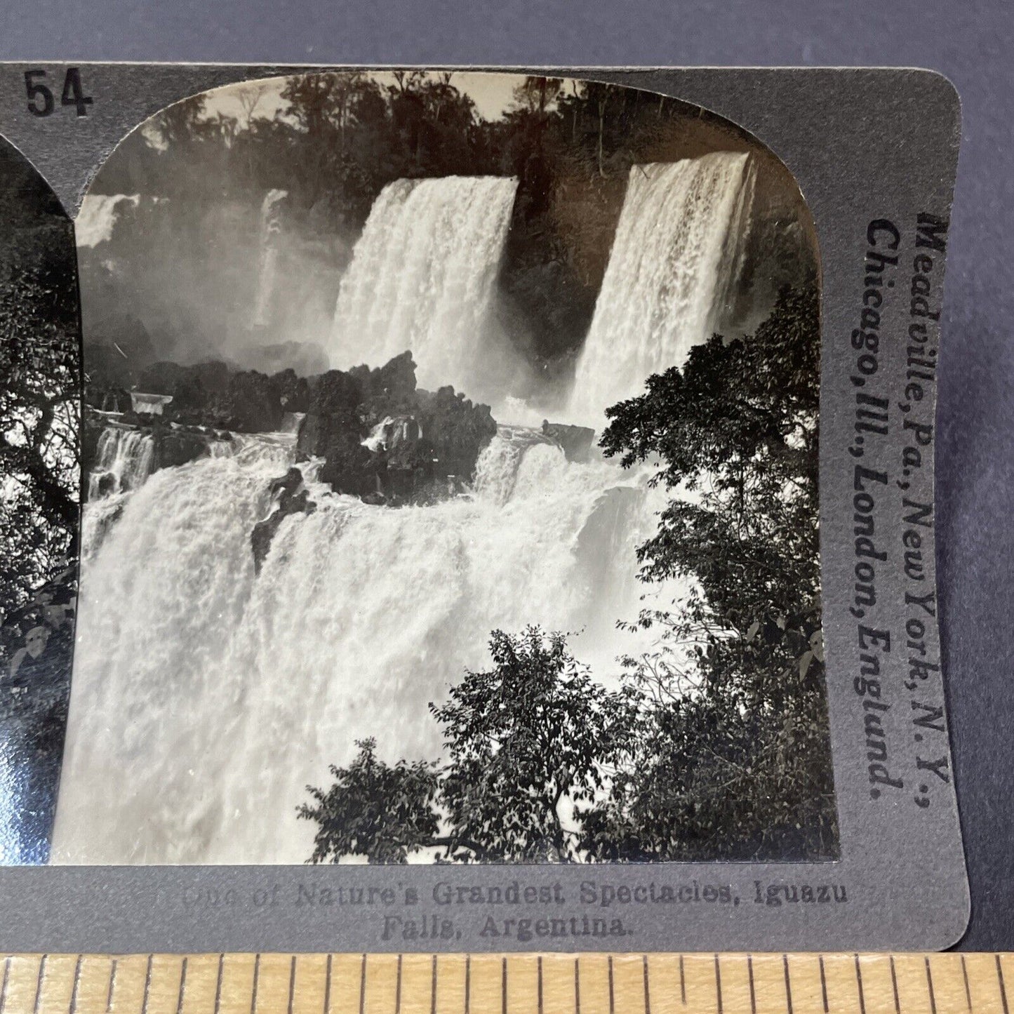 Antique 1910s Iguazu Falls Argentina Brazil Stereoview Photo Card V2172