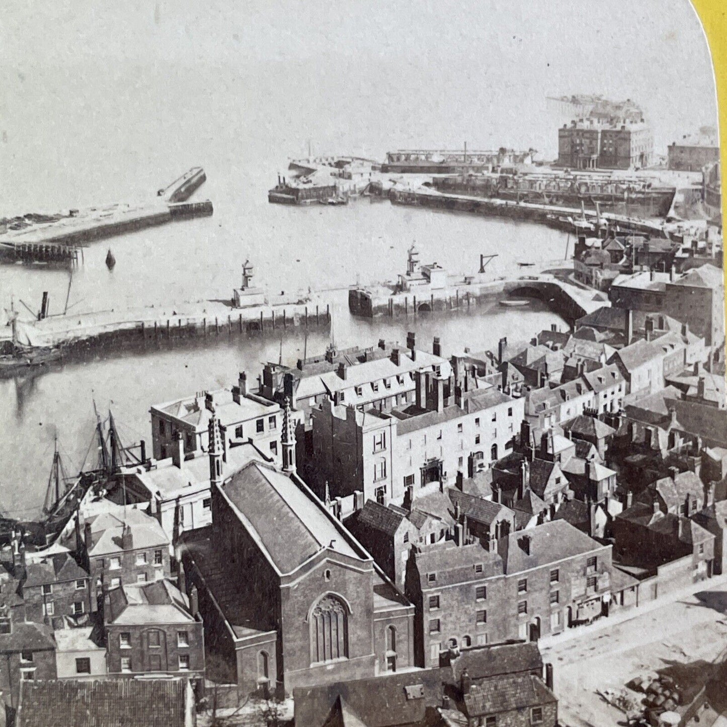 Dover Harbour England Stereoview William Russell Sedgfield Antique c1860s Y153