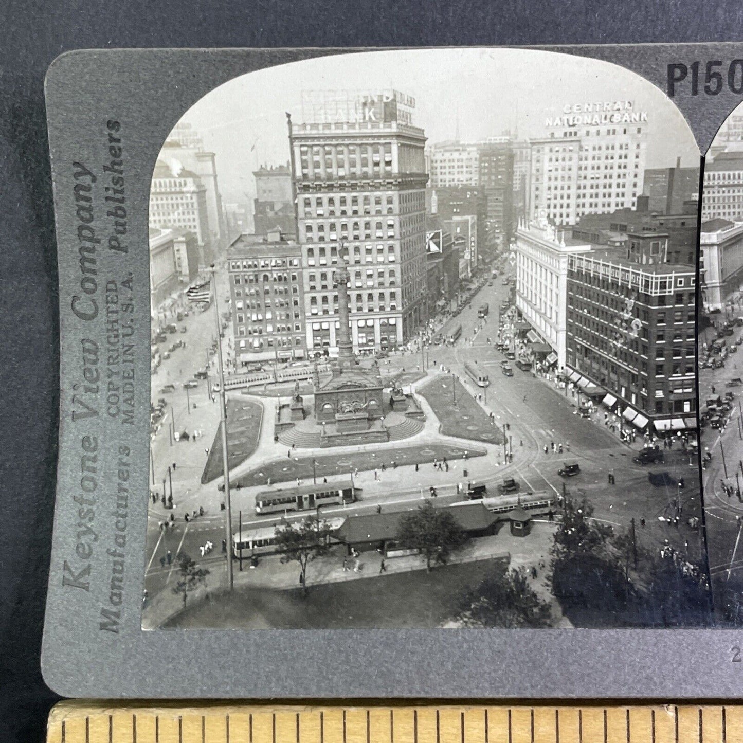 Midland Bank Tower Cleveland Ohio Stereoview Antique c1920 Y1194