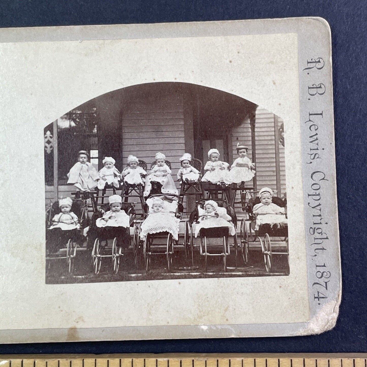 Physicist William Coolidge Babies of Hudson Massachusetts Stereoview c1874 Y1303