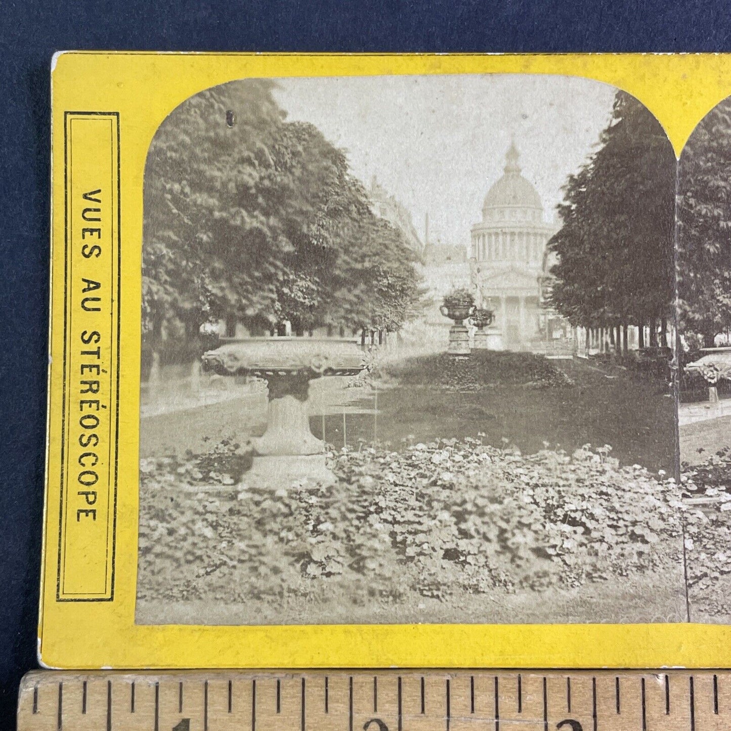 The Pantheon In Paris France Stereoview Garden View Antique c1875 X3190