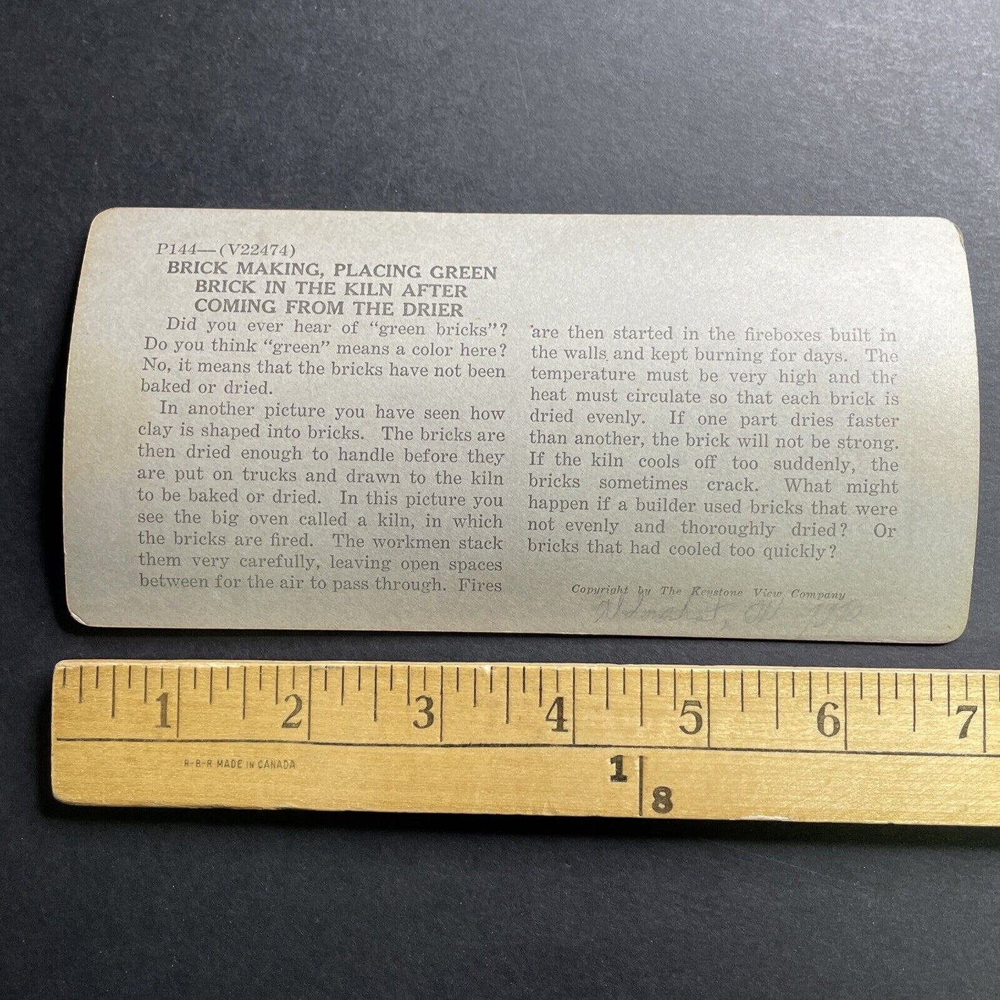 Antique 1910 Brick Making Factory Aldershot Ontario Stereoview Photo Card P1516