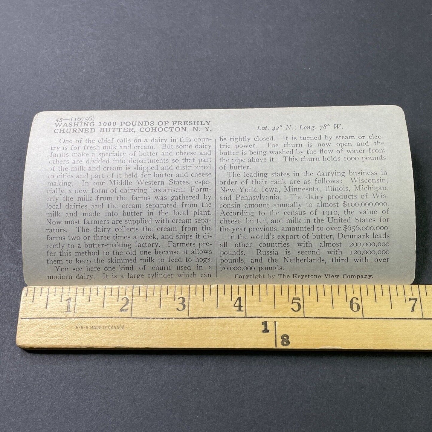 Antique 1910s Cohocton New York Butter Company Churn Stereoview Photo Card P3076