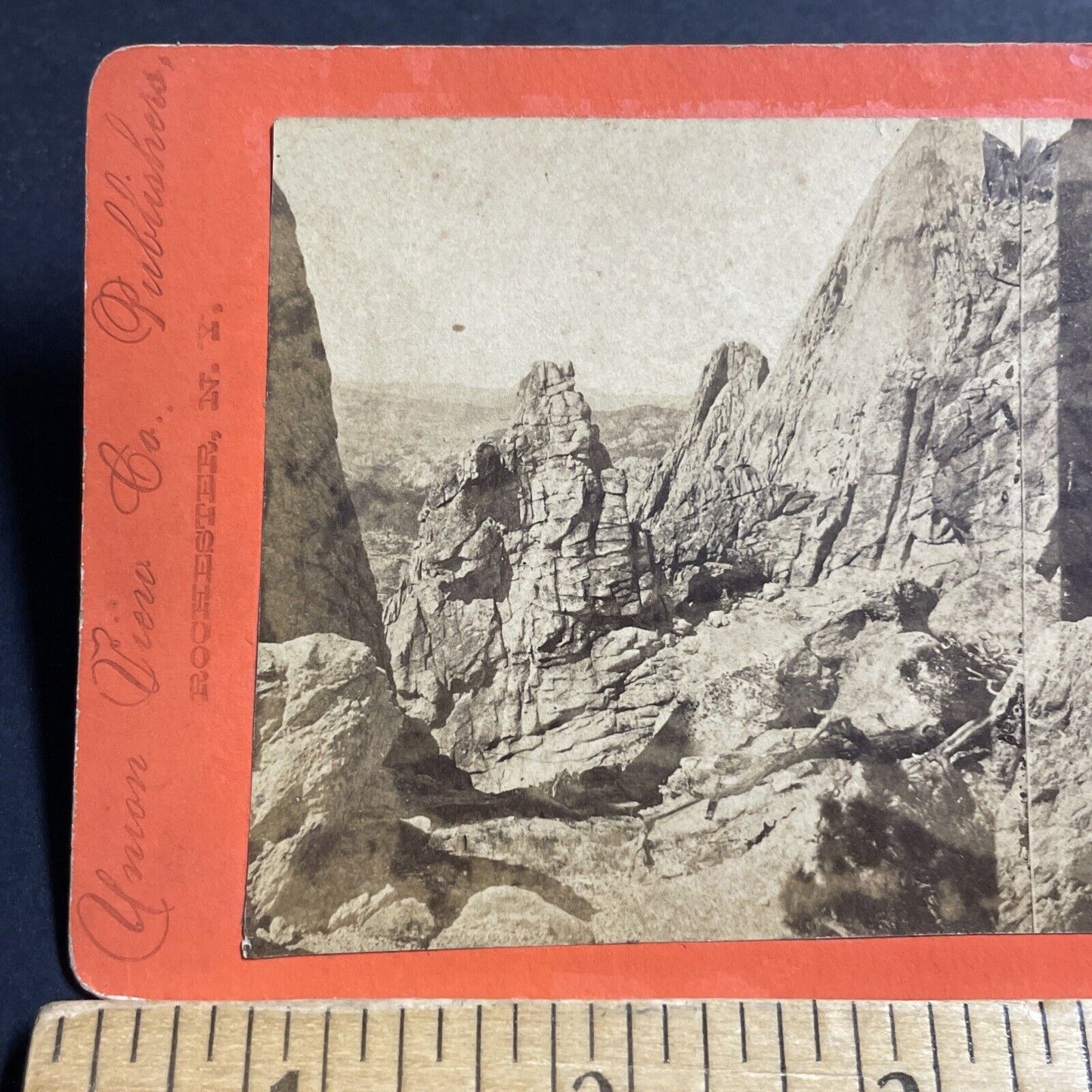 Antique 1860s Cathedral Needles Spires California Stereoview Photo Card P5117