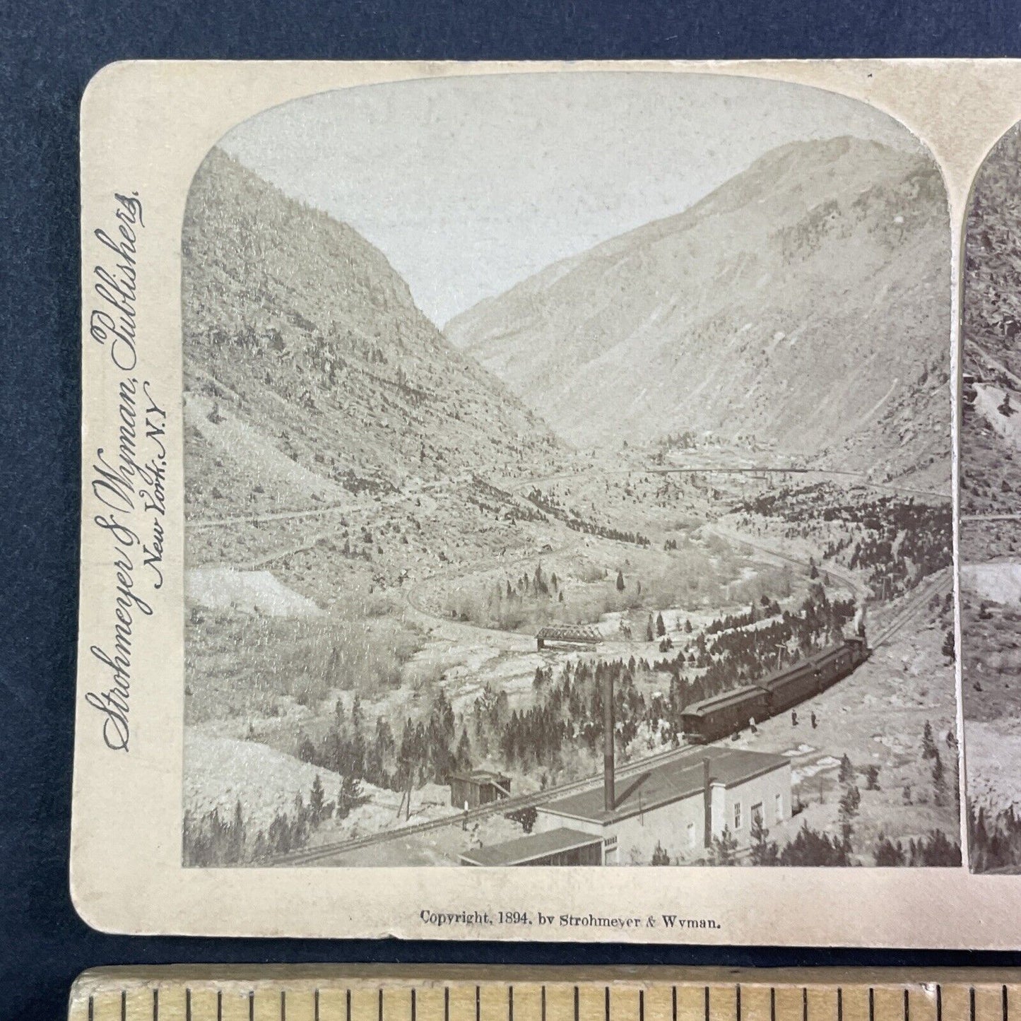 Georgetown Colorado Railroad Loop Stereoview Strohmeyer Antique c1894 X3665