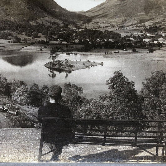 Antique 1904 Lake Grasmere Red Bank England Stereoview Photo Card P2048