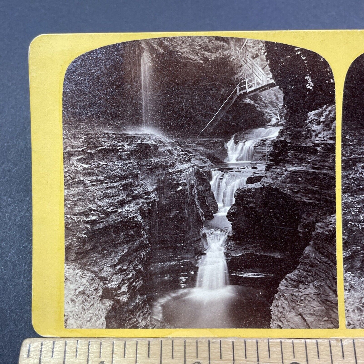 Antique 1865 Freer's Glen Near Watkins Glen New York Stereoview Photo Card V1912