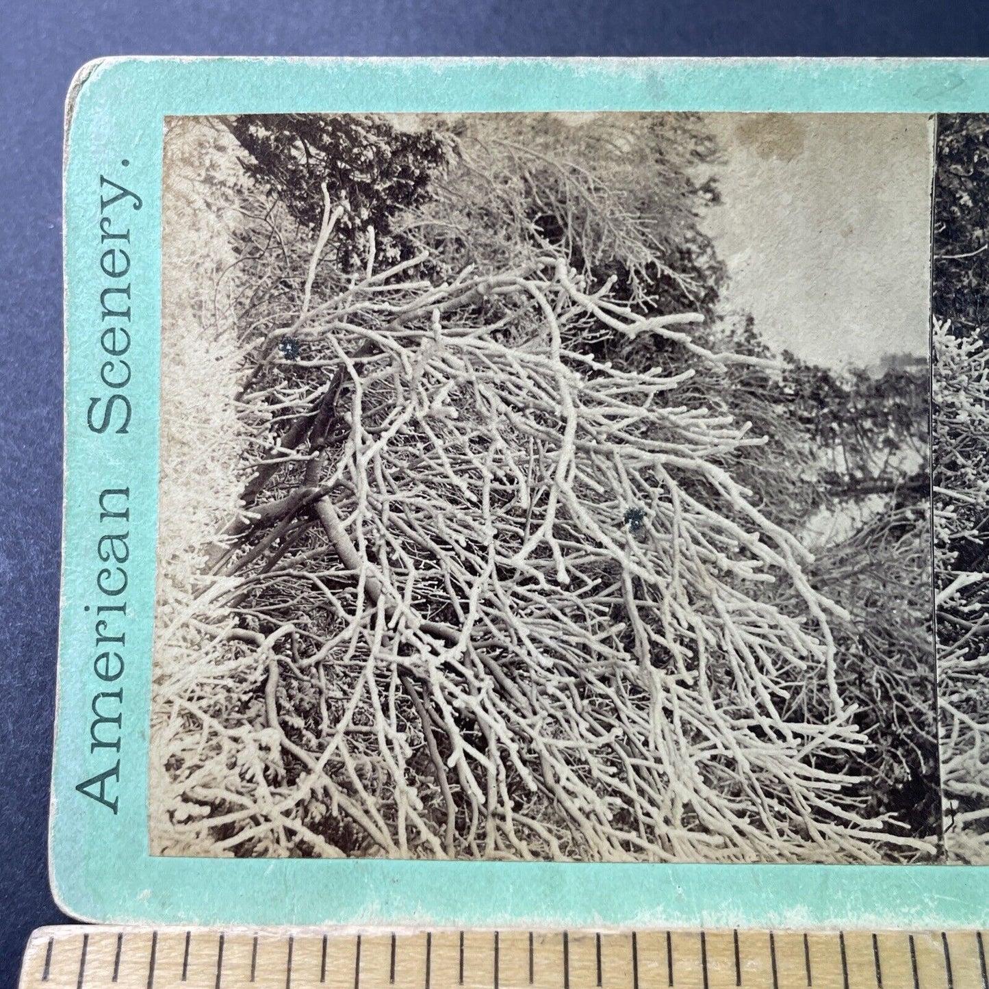 Antique 1870s Niagara Falls Ice Storm Luna Island Stereoview Photo Card P3298