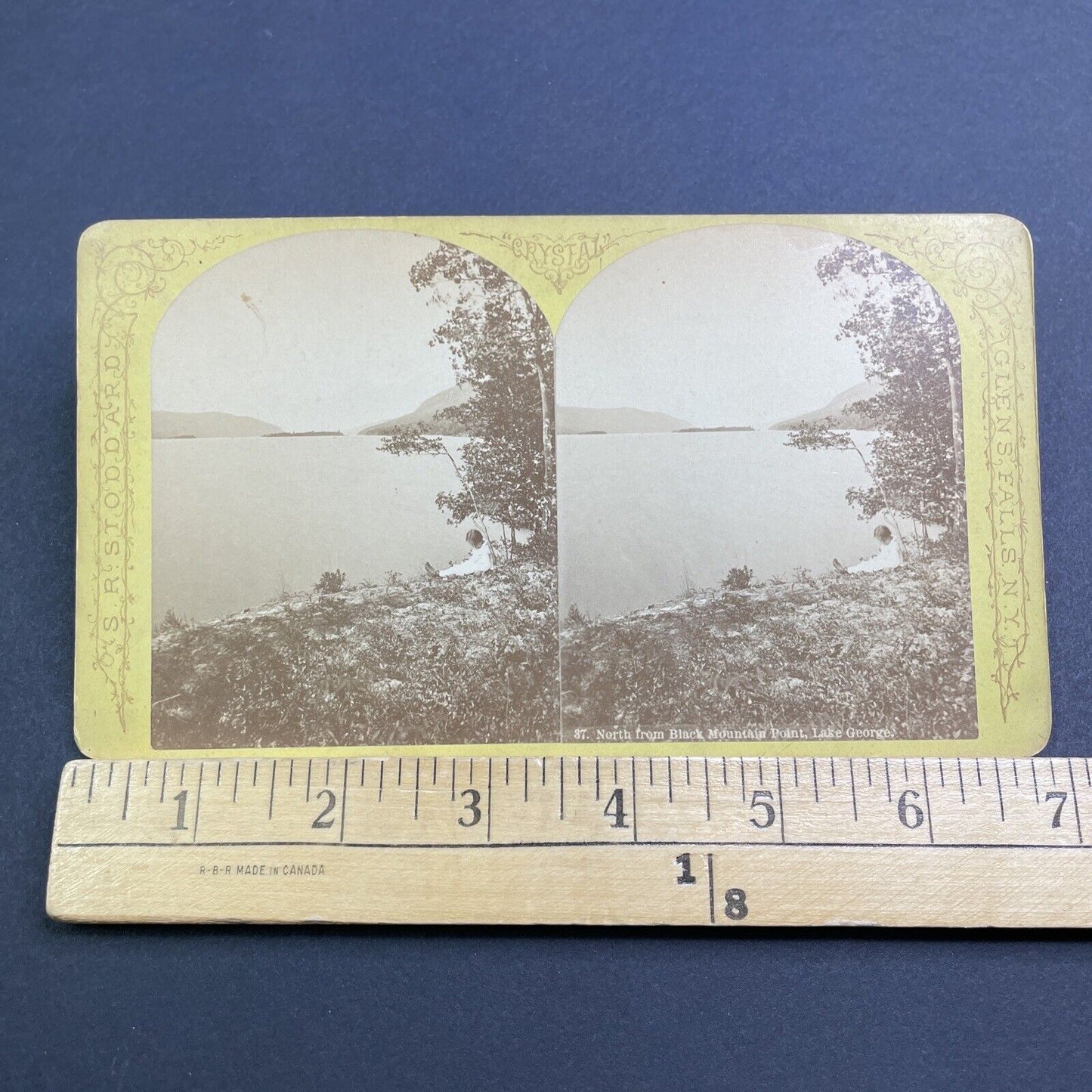 Antique 1860s Black Mountain Point Lake George NY Stereoview Photo Card V550