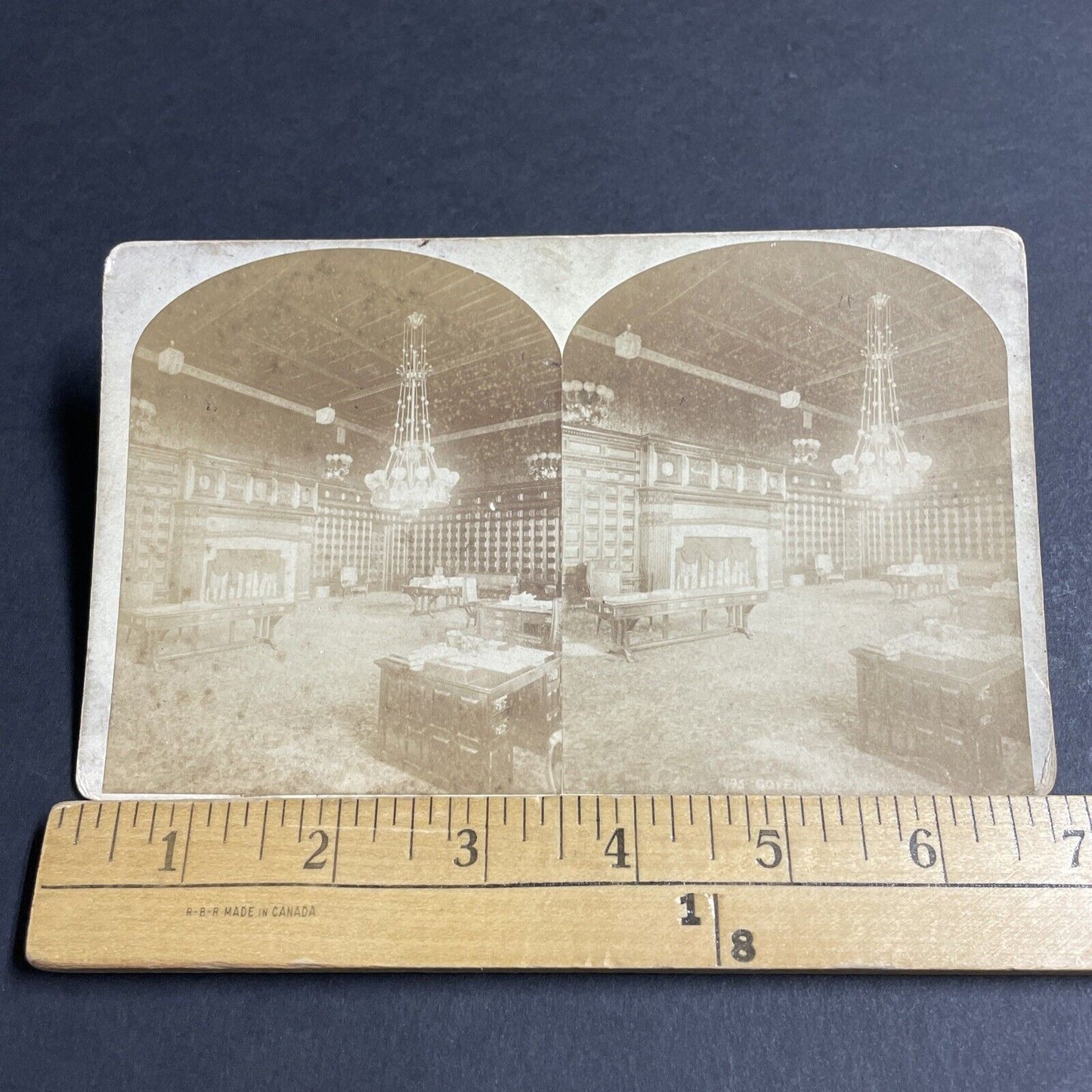 Antique 1879 Governors Room New York State Capitol Stereoview Photo Card P4670