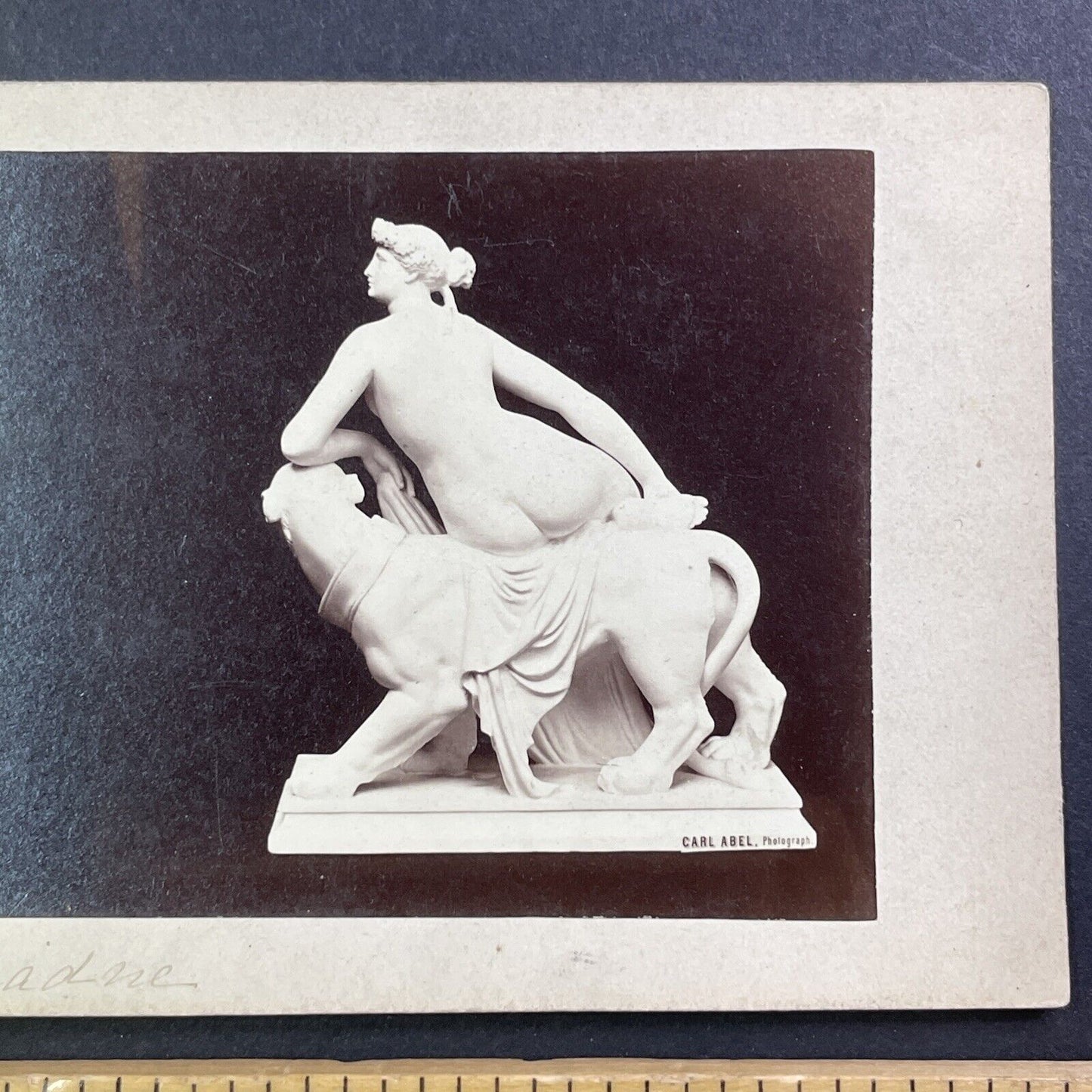 Sculpture of Ariadne (Rear View) Stereoview Carl Abel Antique c1860s Y014