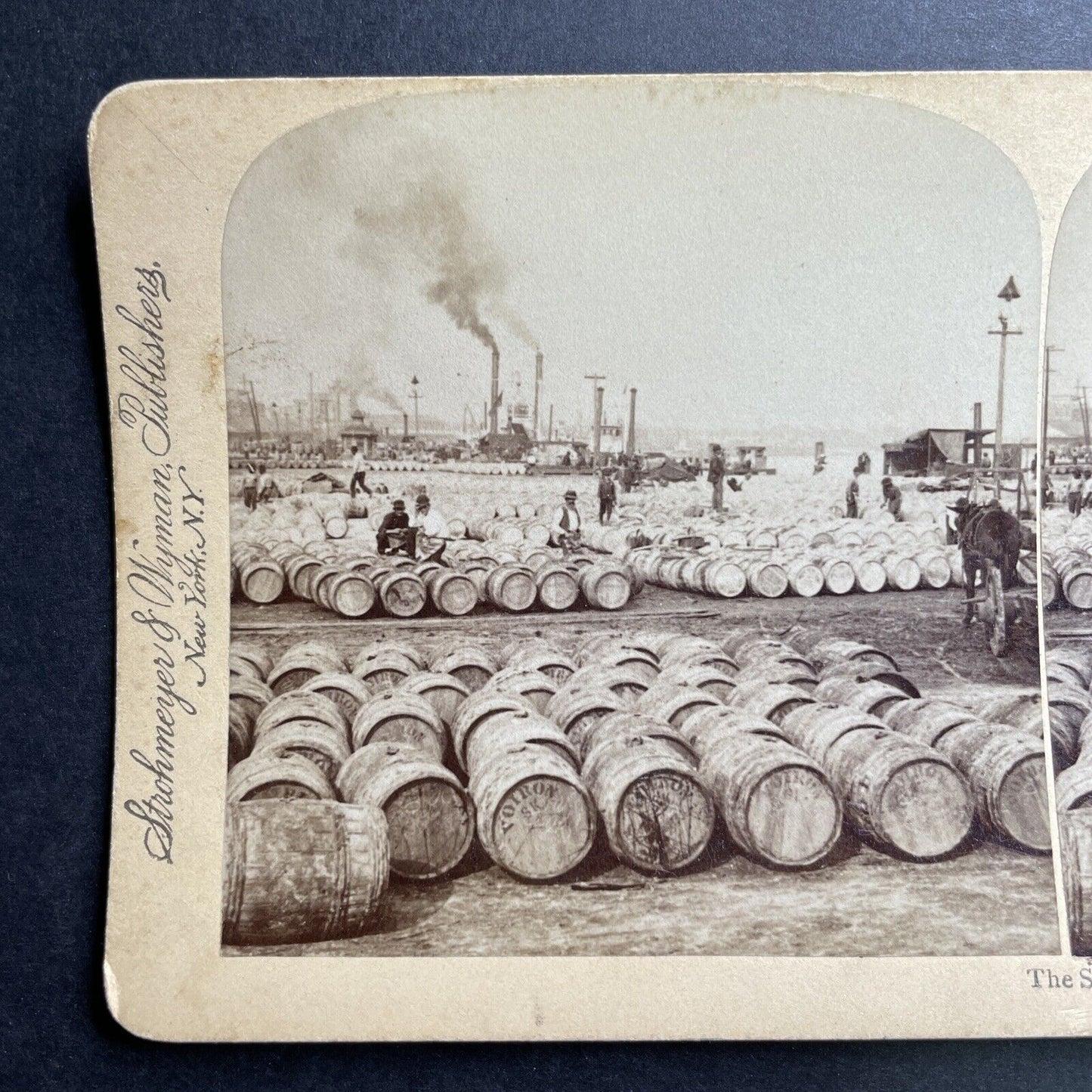 Antique 1893 Rum, Wine Imports New Orleans Louisiana Stereoview Photo Card P1506