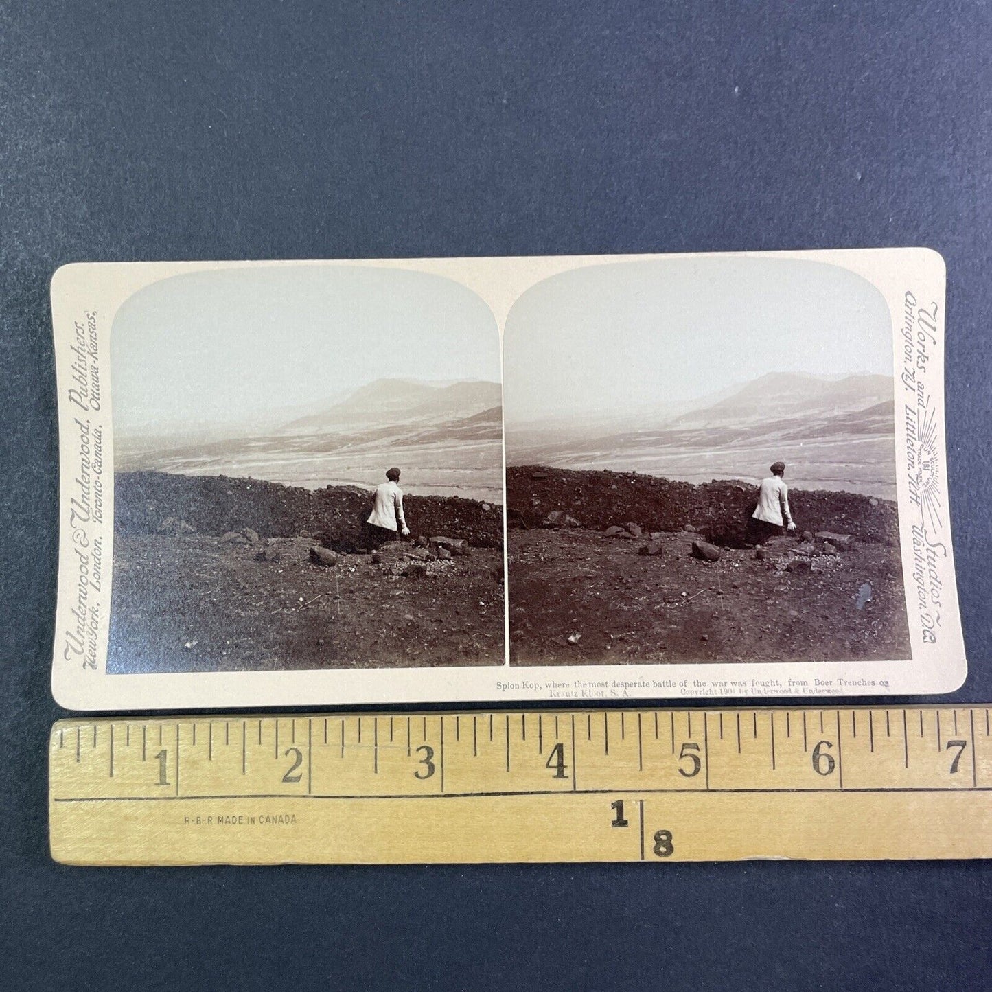 Spion Kop Deadly Battlefield Stereoview Boer War South Africa c1901 Y3018